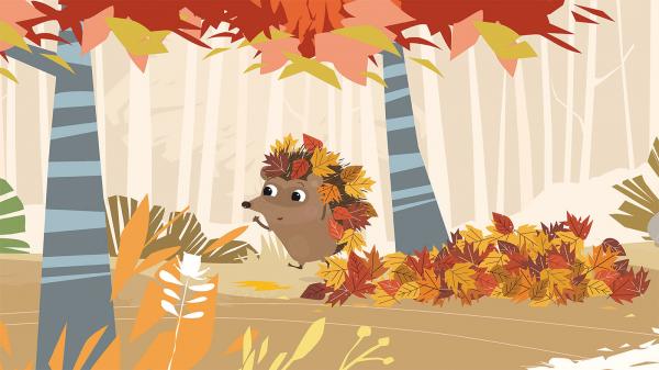 Affiche Un hérisson dans la neige